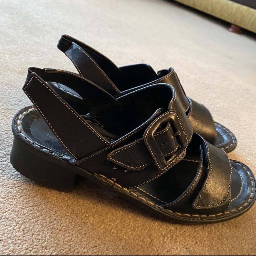 Leather Sandals with Velcro Straps